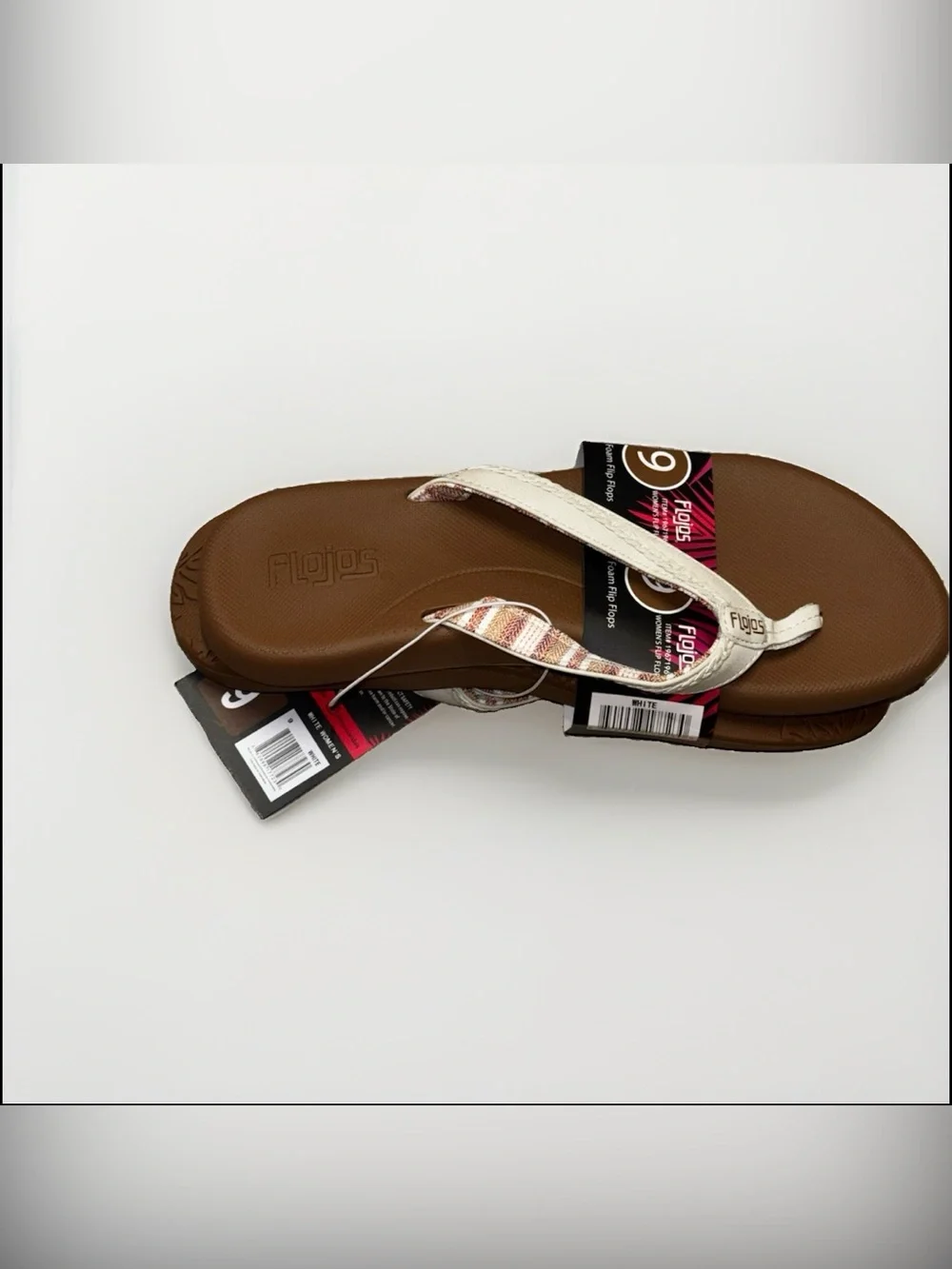 Flojos Flip Flop Women Size 9 Black Woven Fabric Strap Sandals 1967196